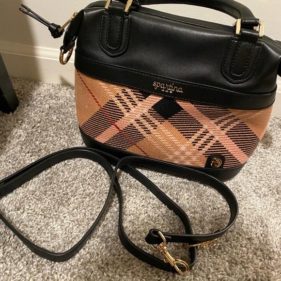 Spartina 449 Plaid Crossbody Bag with Black Accents - Picture 7 of 11